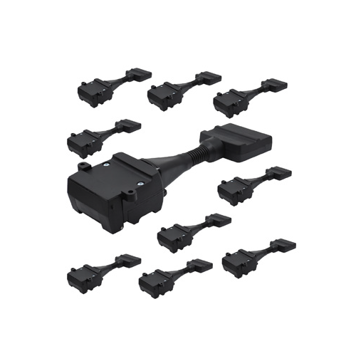 Trailer Adaptor - Flat 7 Pin Plug to Flat 12 Pin Socket Blister 10 Pack