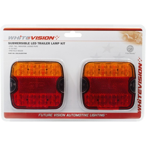 10 Series Left &amp; Right Hand LED Combo Trailer Lamp - Stop / Tail / Indicator / License Plate  Twin Blister