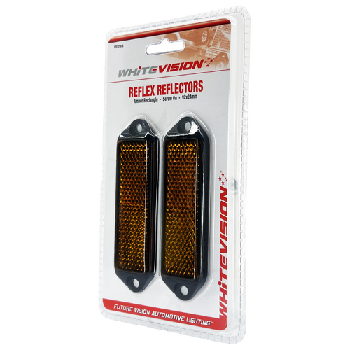 WR121 Series Amber Reflector Black Base Blister